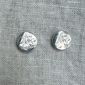 Tiffany & Co. Silver New York Notes Wavy Stud Earrings